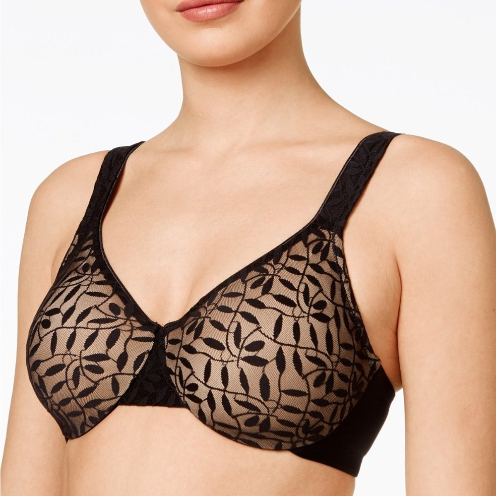 Olga Sheer Leaves Minimizer Bra 34D Style 35519